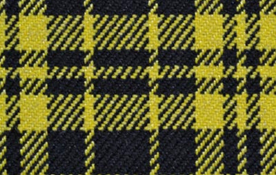 Vintage Plaid Wool Fabric - Black/Yellow - Opel